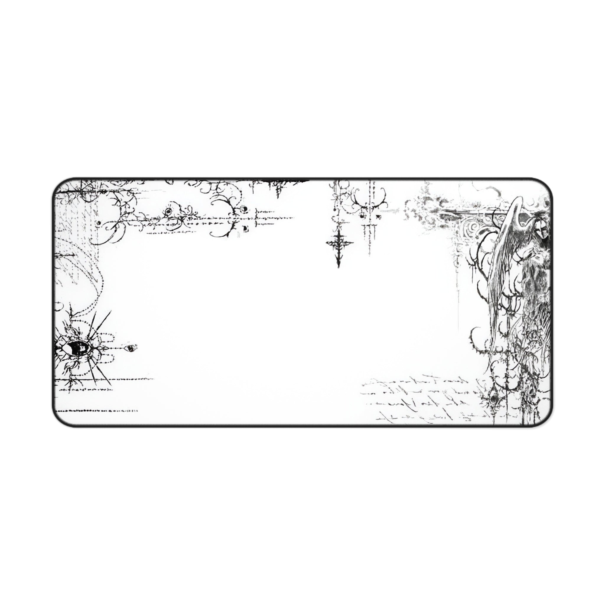 White cyberpunk deskmat