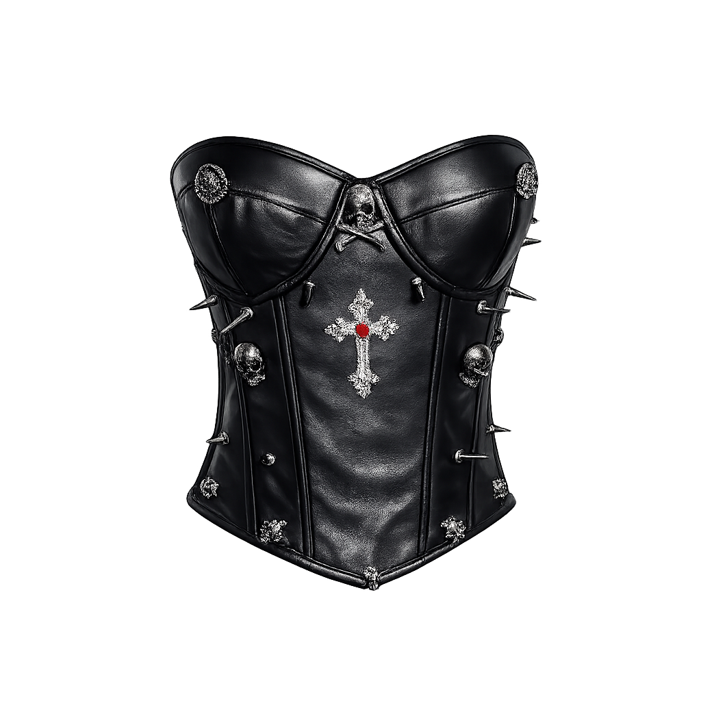 Gothic leather corset top