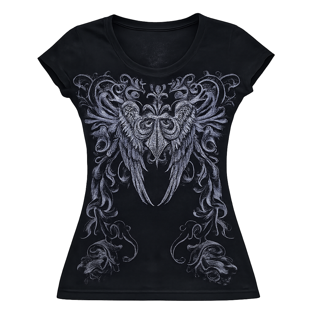 Black cross graphic t-shirt