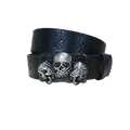 Skull leather belt