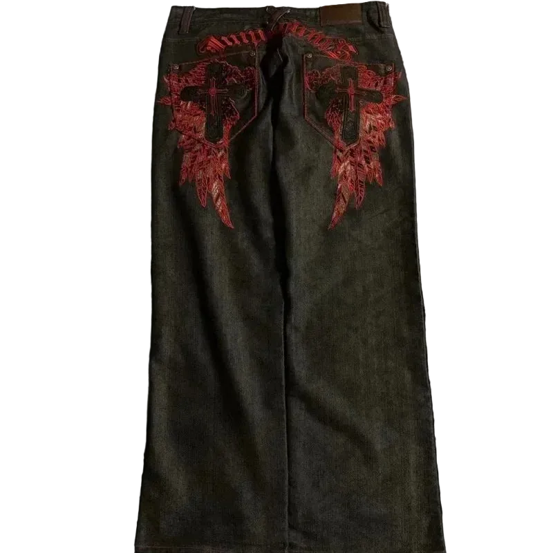 Y2K Graphic red jeans